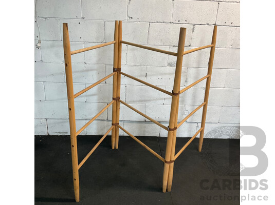3-Panel Wooden Drying Rack