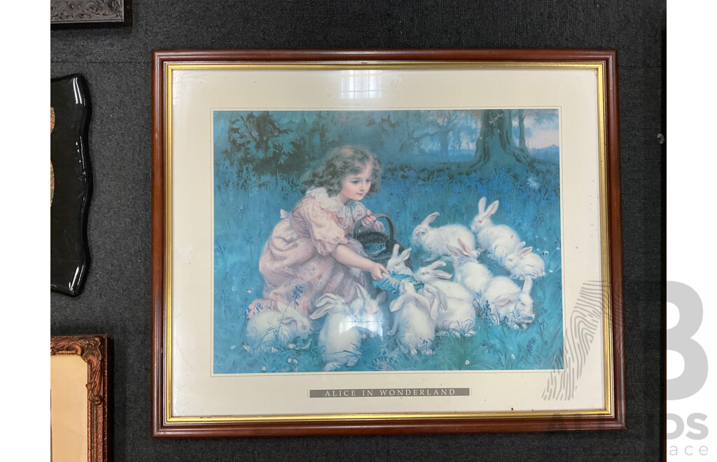 Assorted Framed Prints, Including Renoir Dance in Bougival, Alice in Wonderland and More - Lot of 8