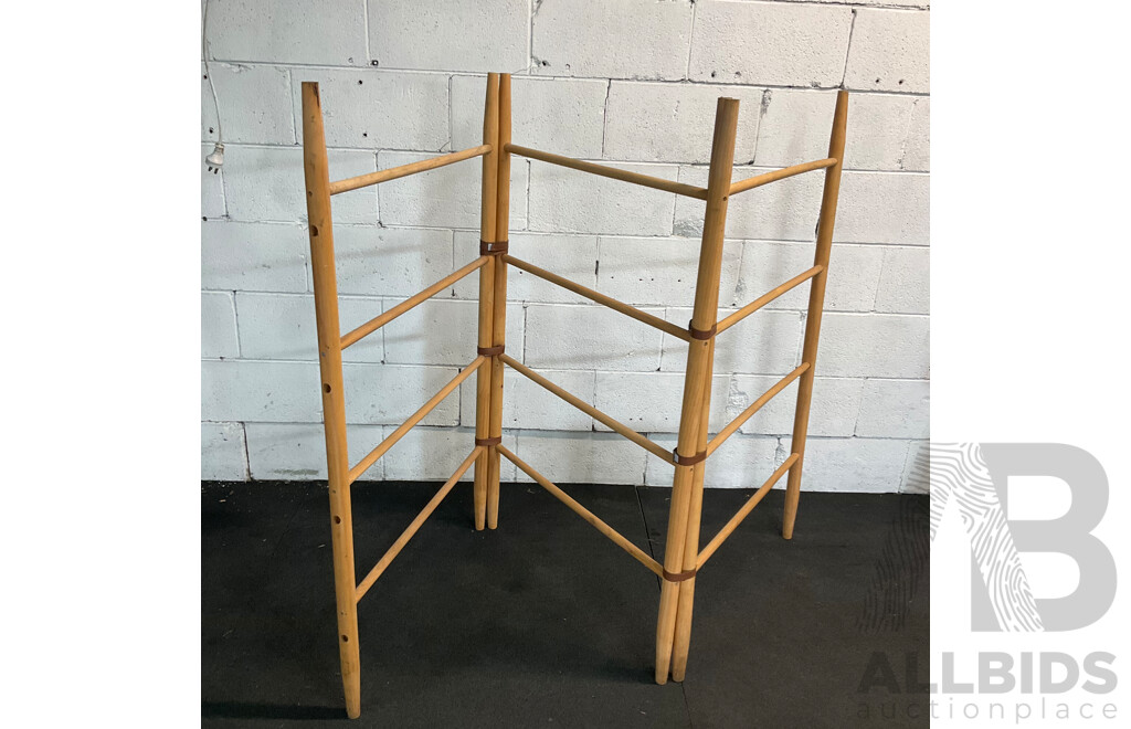 3-Panel Wooden Drying Rack