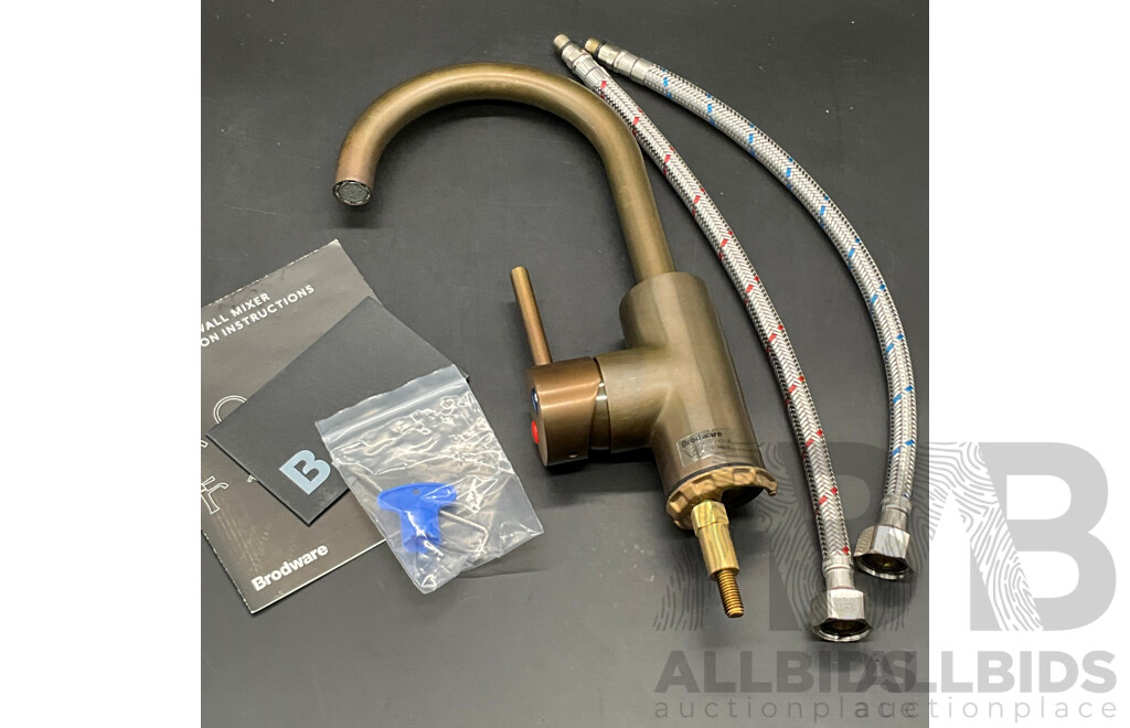 BRODWARE Stik Basin Mixer (Weathered Brass) - Lot of 2