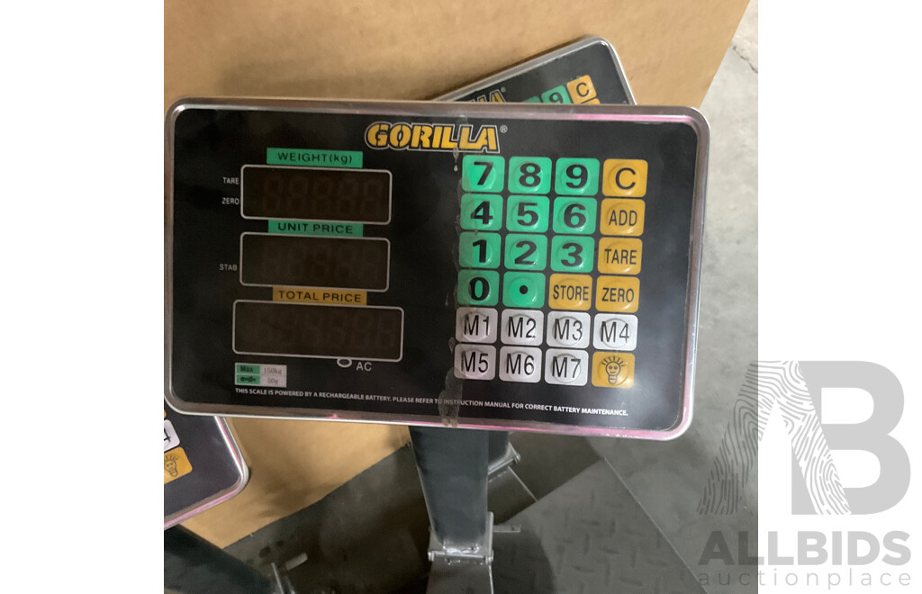 GORILA Digital Platform Scale - Parts or Repair - Lot of 3