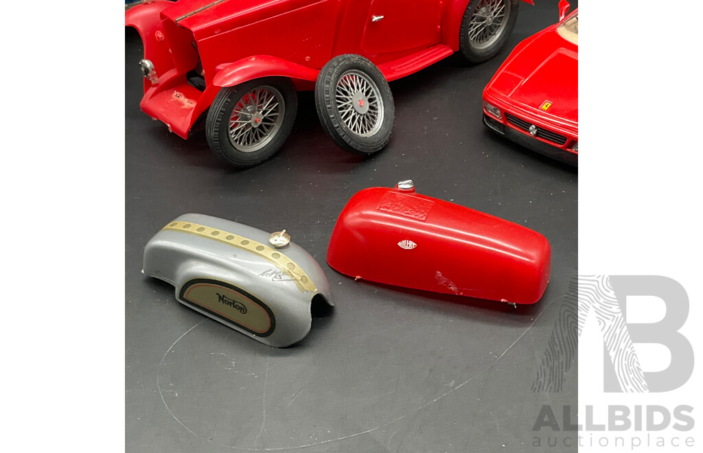 Vintage Plastic and Die-Cast Toy Vehicles, Including BURAGO, FORD MOTOR COMPANY, Chrismas Ornament and Others