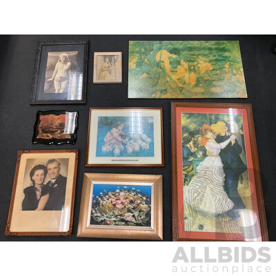 Assorted Framed Prints, Including Renoir Dance in Bougival, Alice in Wonderland and More - Lot of 8