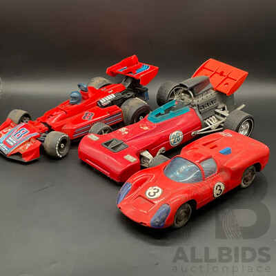Vintage Plastic Toy Race Cars, Including TONKA and Others - Lot of 3