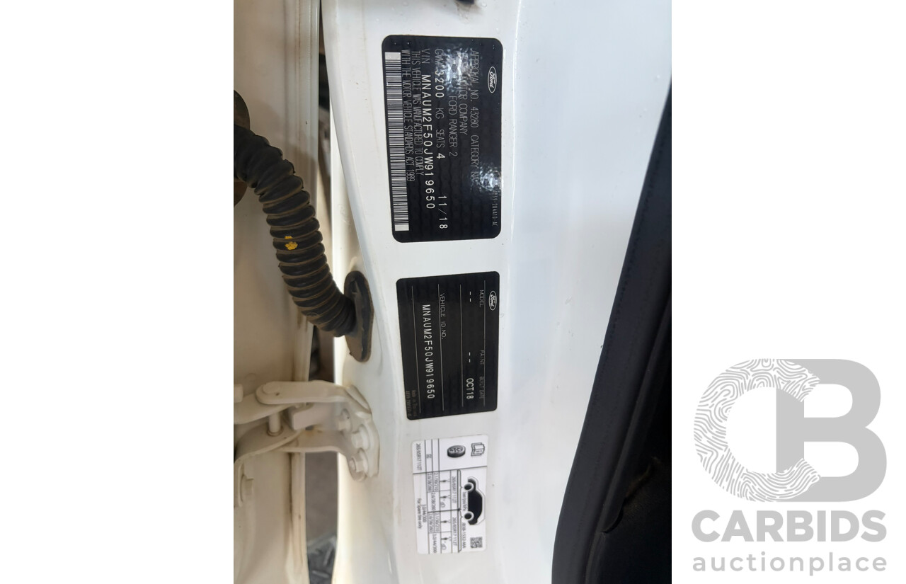 11/2018 Ford Ranger XLT (4x4) PX MKIII MY19 Super Cab Pick Up White 3.2L