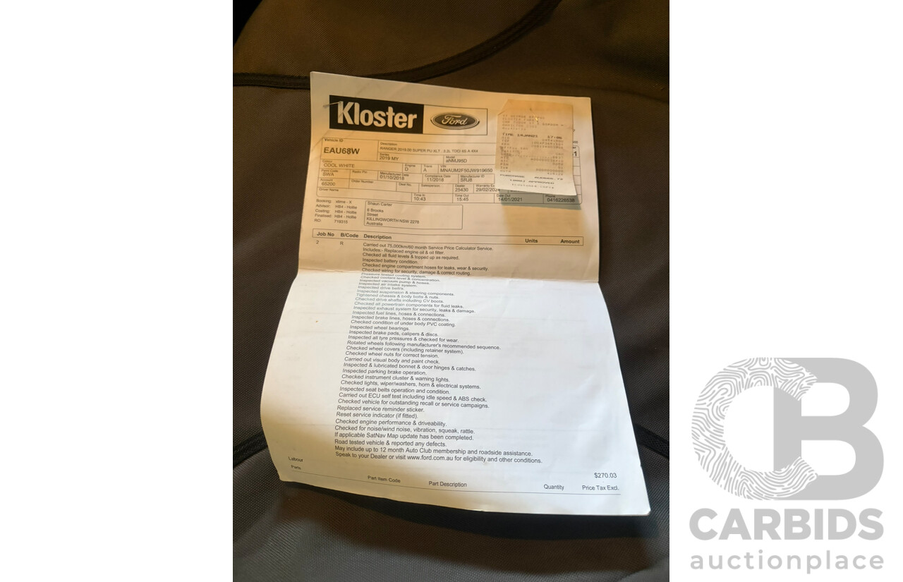 11/2018 Ford Ranger XLT (4x4) PX MKIII MY19 Super Cab Pick Up White 3.2L