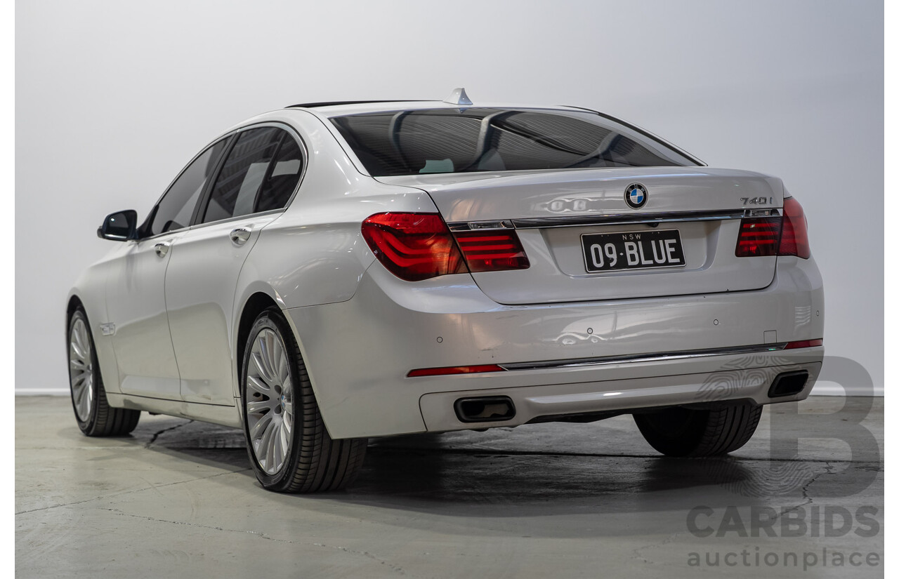 09/2013 BMW 740i F01 MY14 4d Sedan Mineral White Metallic Turbo 3.0L