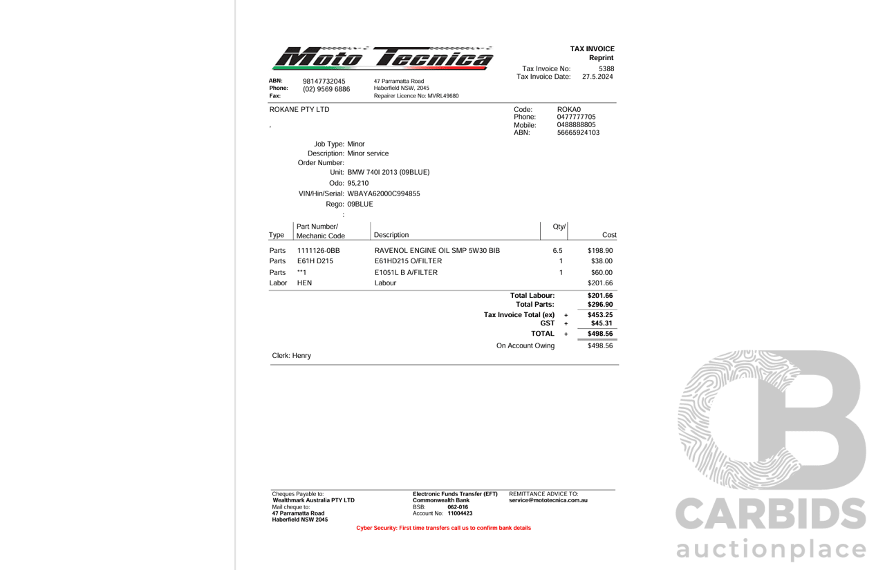 09/2013 BMW 740i F01 MY14 4d Sedan Mineral White Metallic Turbo 3.0L