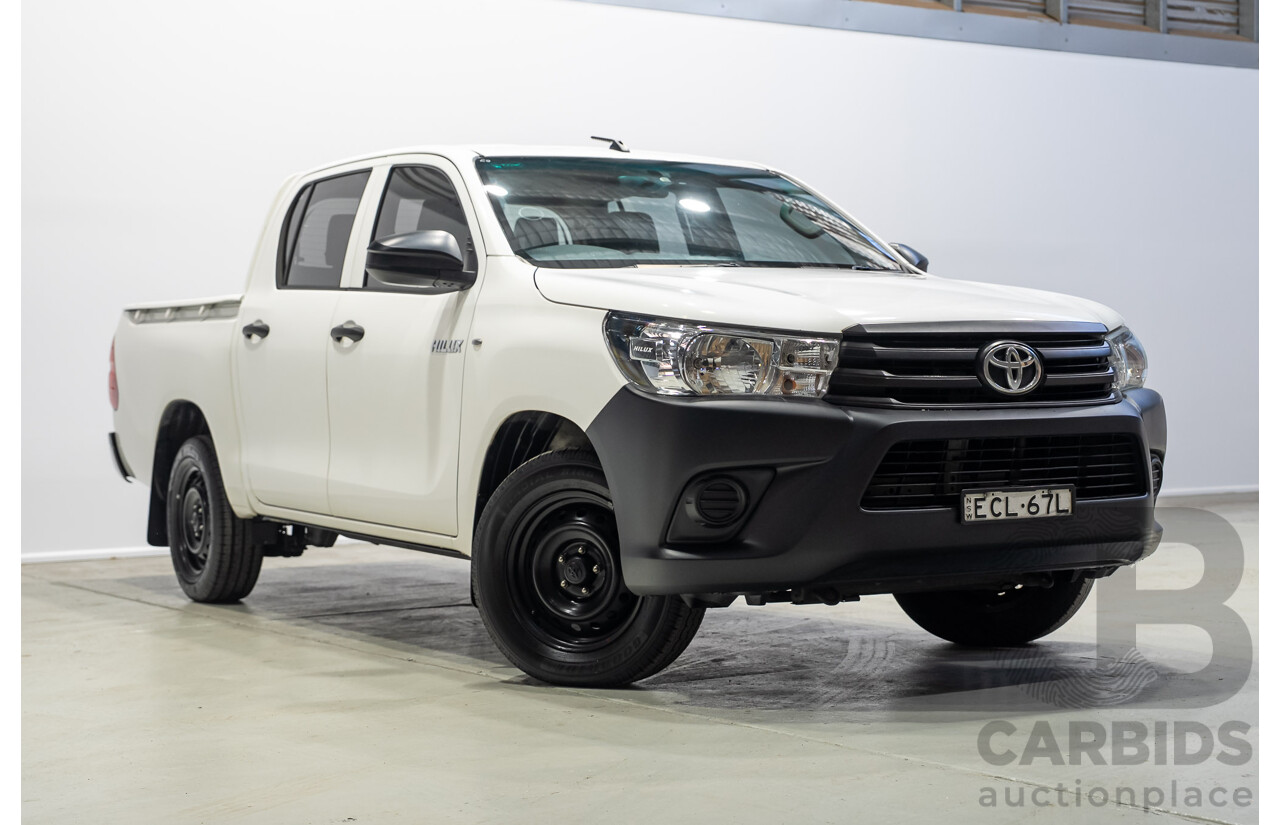 05/2019 Toyota Hilux Workmate TGN121R MY19 Double Cab P/Up White 2.7L