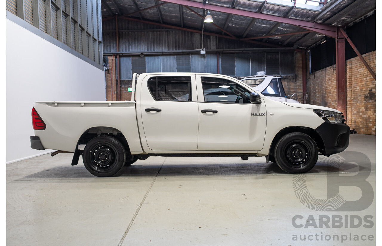 05/2019 Toyota Hilux Workmate TGN121R MY19 Double Cab P/Up White 2.7L