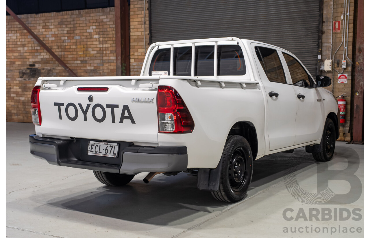 05/2019 Toyota Hilux Workmate TGN121R MY19 Double Cab P/Up White 2.7L