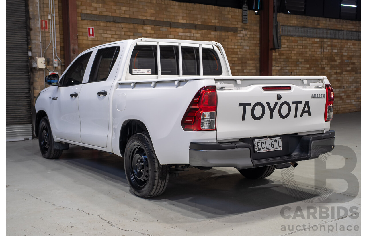 05/2019 Toyota Hilux Workmate TGN121R MY19 Double Cab P/Up White 2.7L