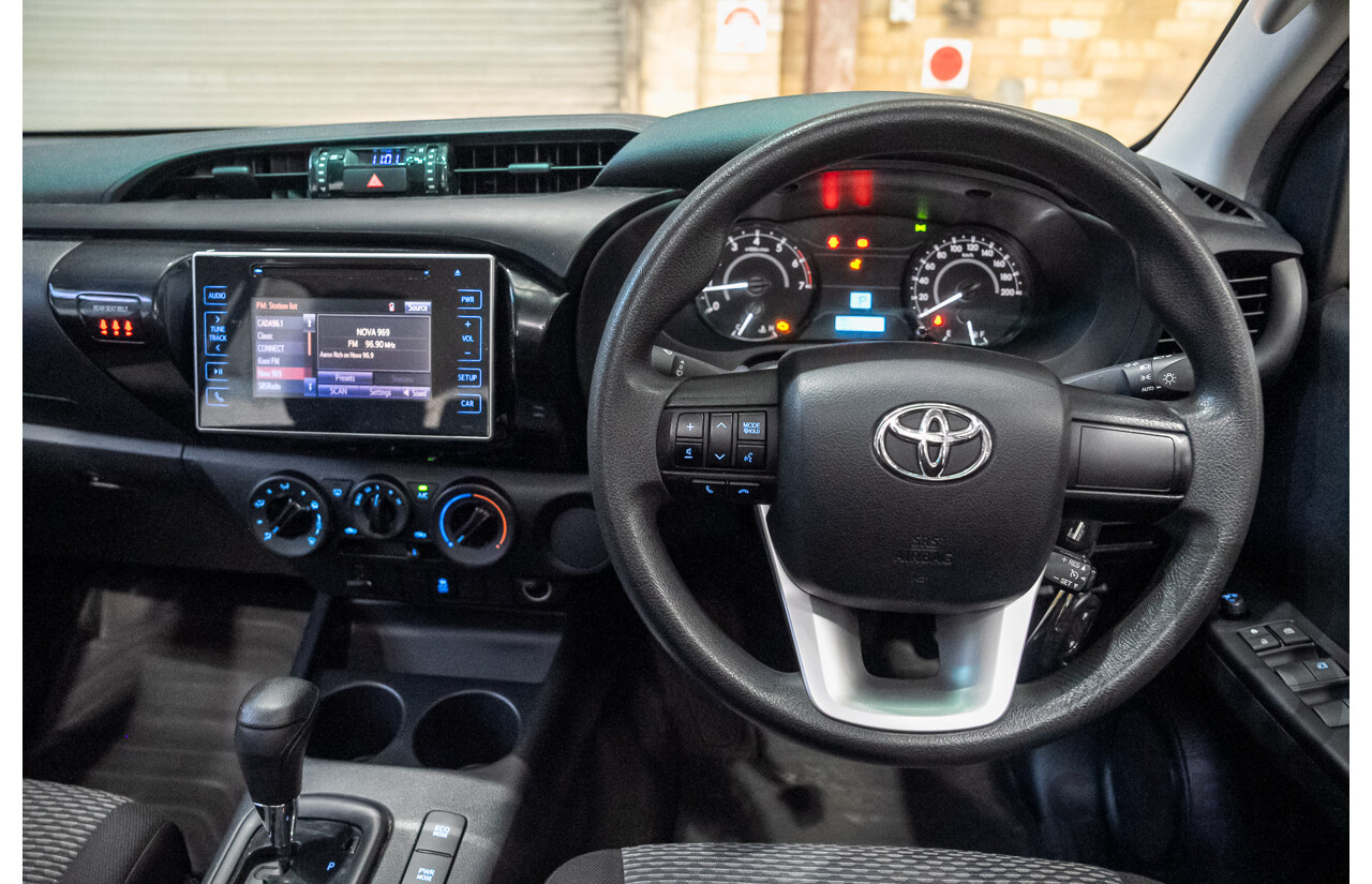 05/2019 Toyota Hilux Workmate TGN121R MY19 Double Cab P/Up White 2.7L