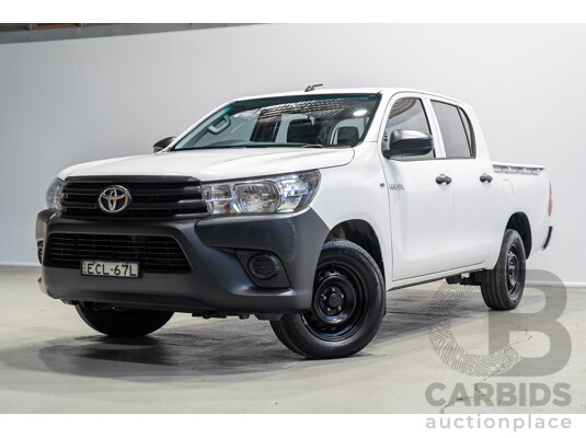 05/2019 Toyota Hilux Workmate TGN121R MY19 Double Cab P/Up White 2.7L