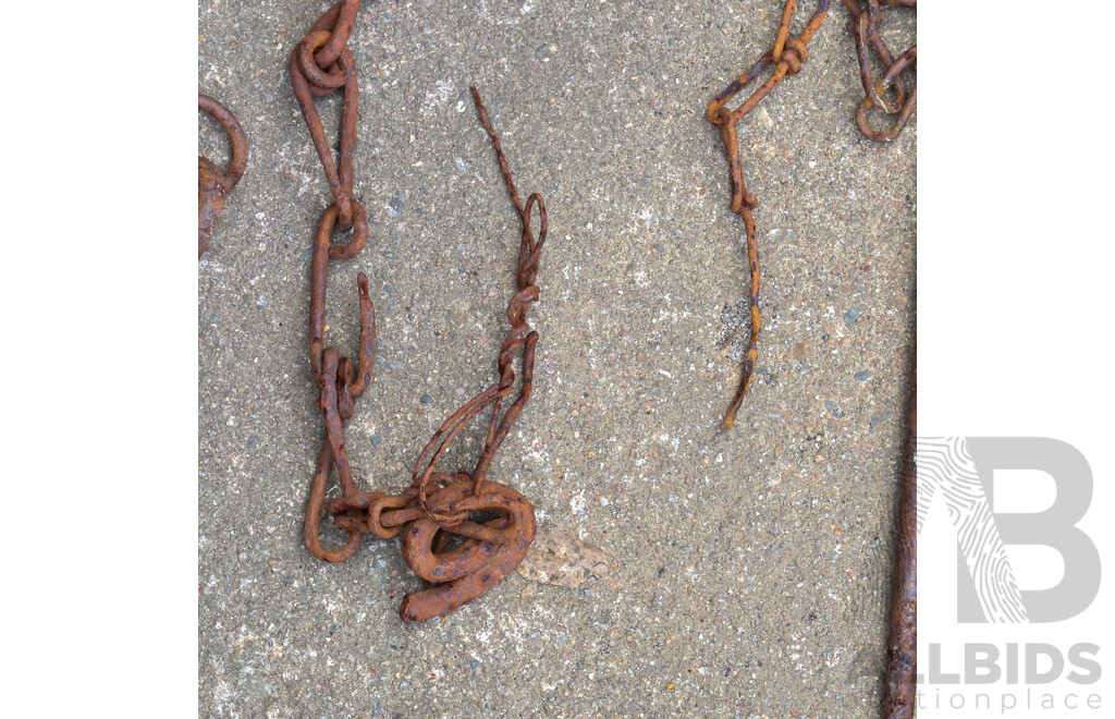 Collection of Eight Vintage Metal Rabbit Traps