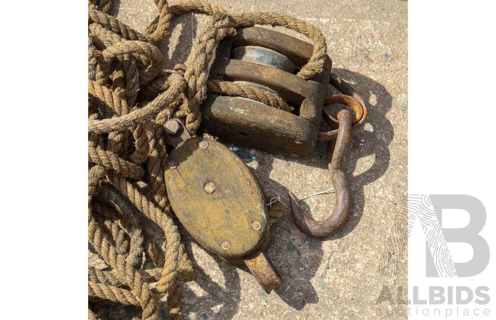 Vintage Industrial Iron Pulley Hooks