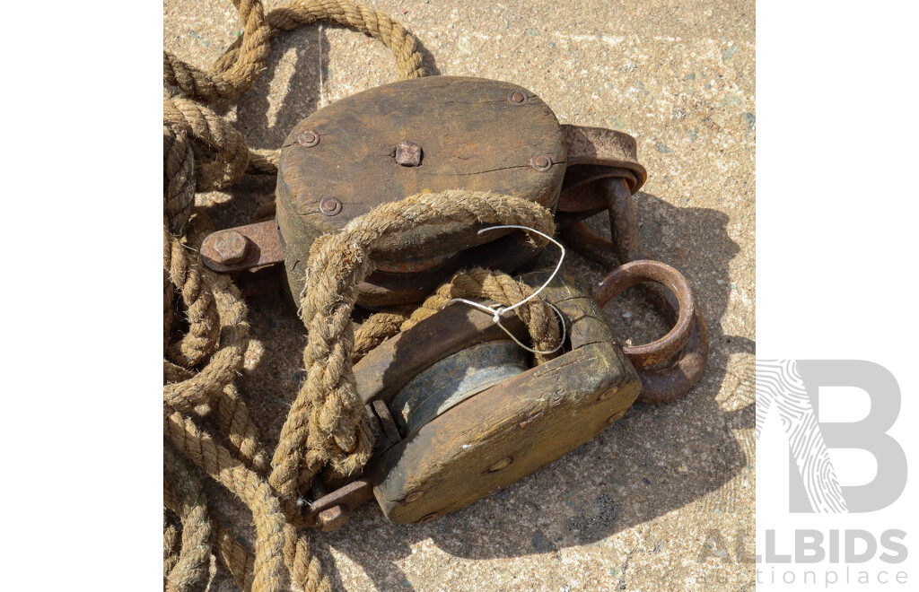 Vintage Industrial Iron Pulley Hooks