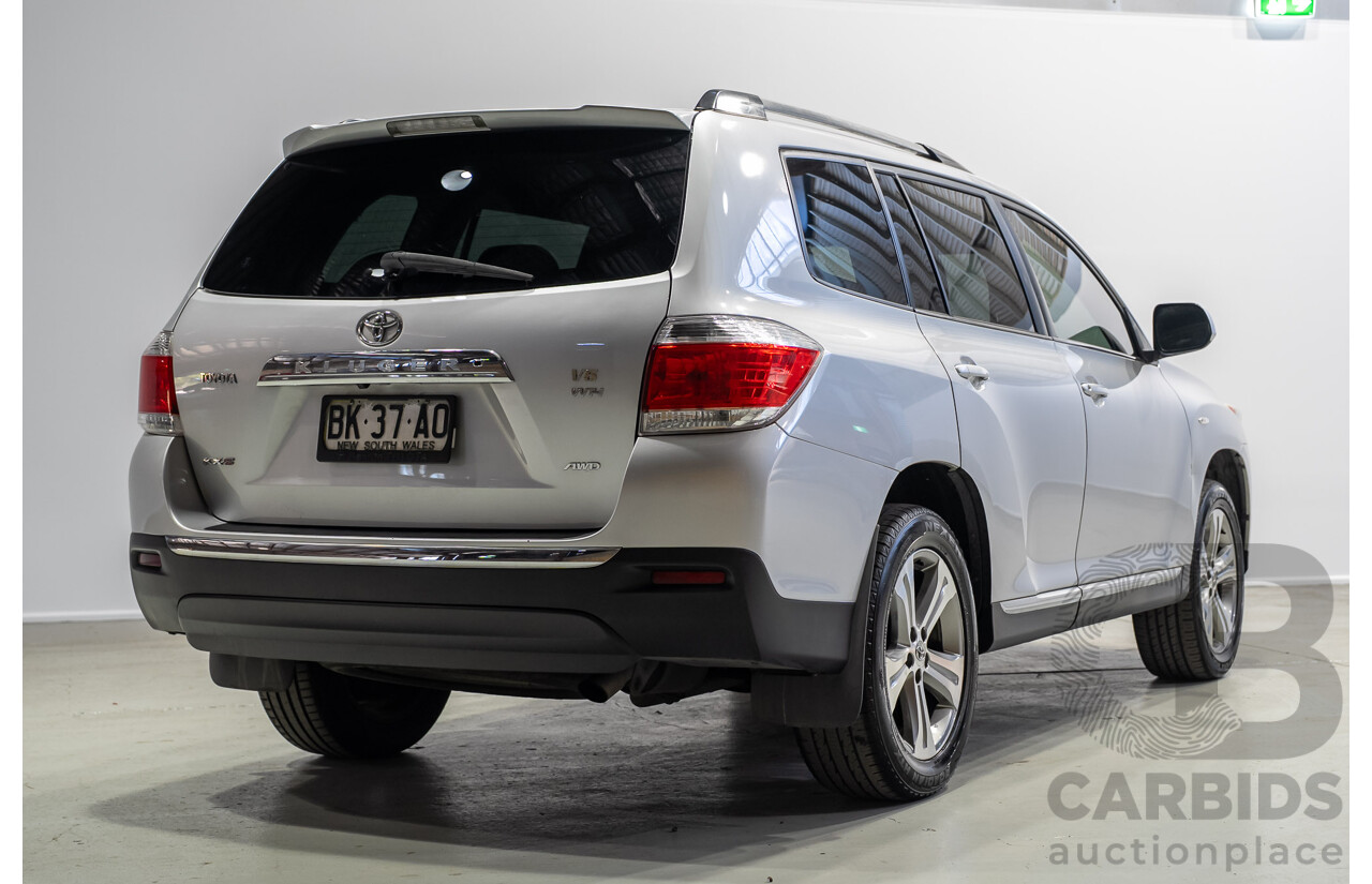 02/2011 Toyota Kluger KX-S (4x4) GSU45R MY11 UPGRADE 4d Wagon Silver 3.5L