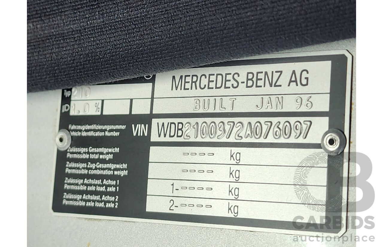 03/1996 Mercedes-Benz E230 Classic W210 4d Sedan Silver 2.3L
