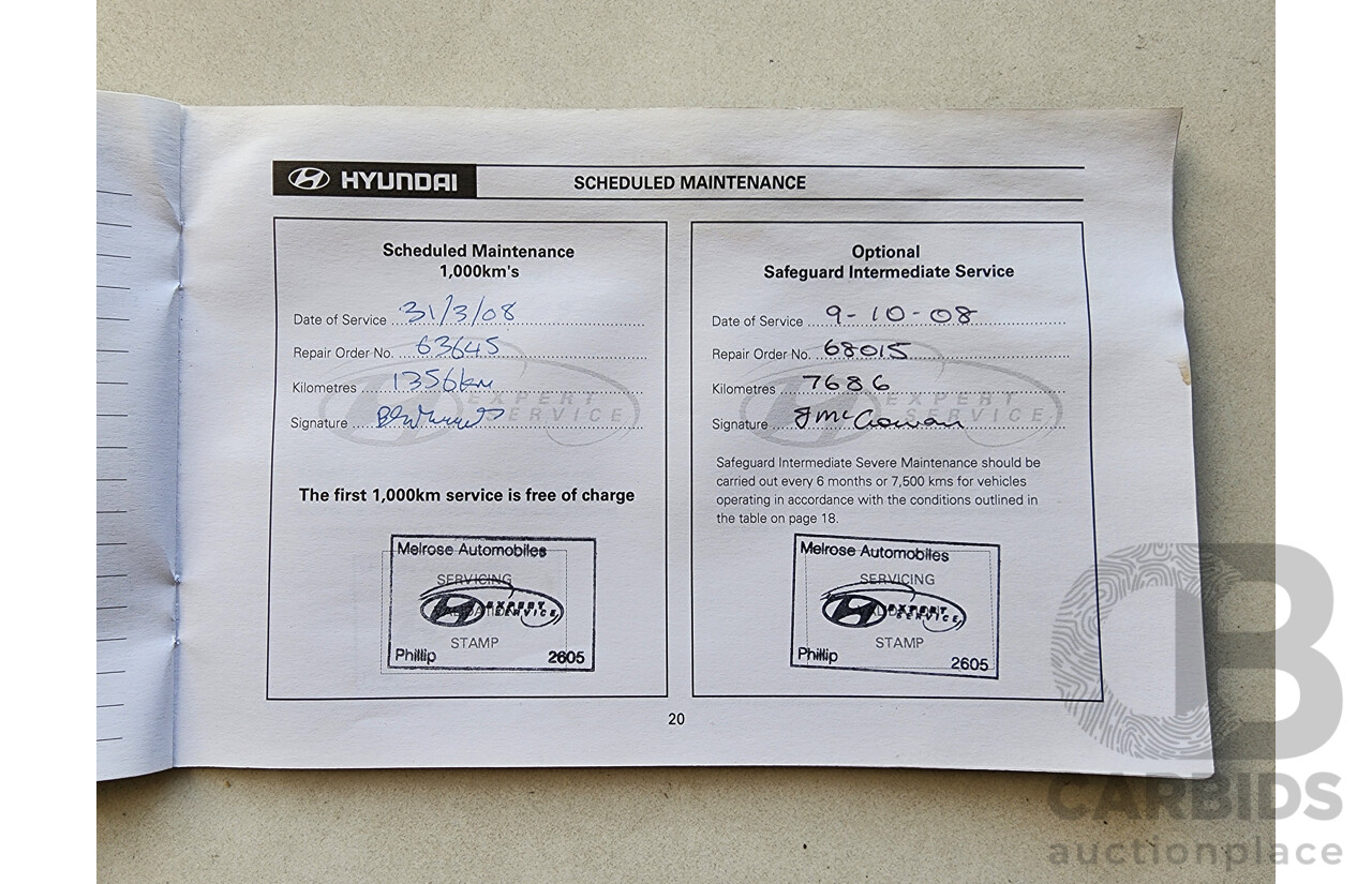 02/2008 Hyundai i30 SX FD 5d Hatchback White 2.0L