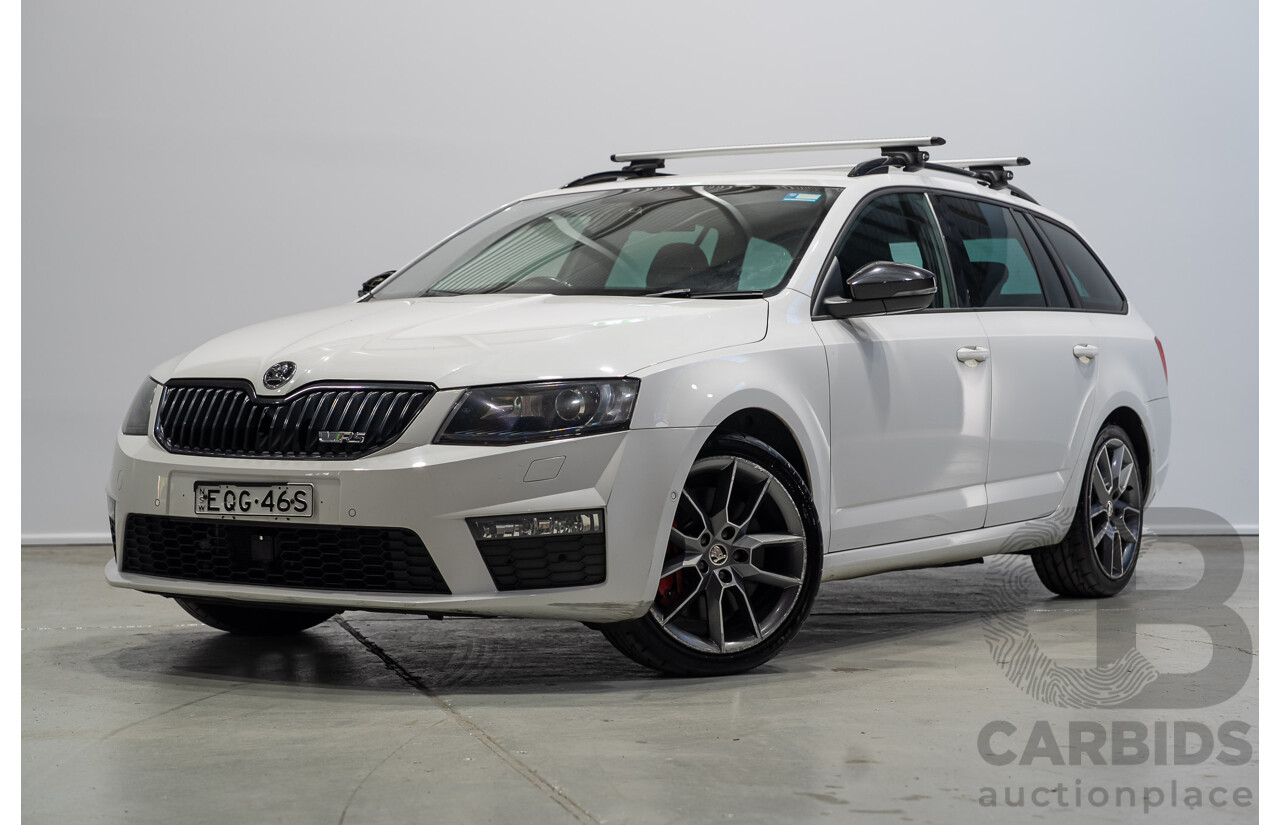 06/2015 Skoda Octavia RS 162 TSI NE MY15 4d Wagon White Turbo 2.0L