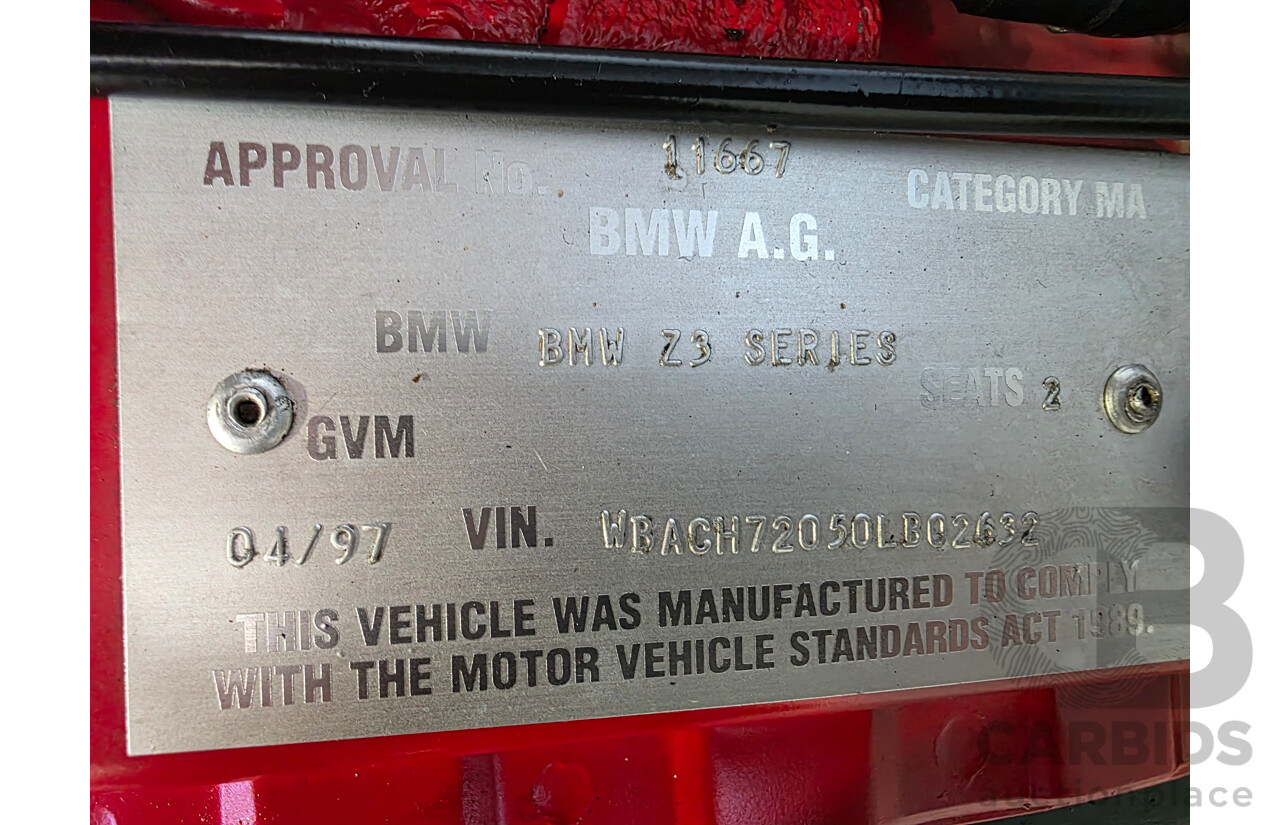 02/1997 BMW Z3 E36 (RWD) 2d Roadster Convertible Red 1.9L