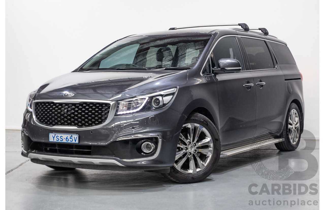 9/2015 Kia Carnival Platinum YP 4d Wagon Graphite Grey V6 3.3L - 8 Seater
