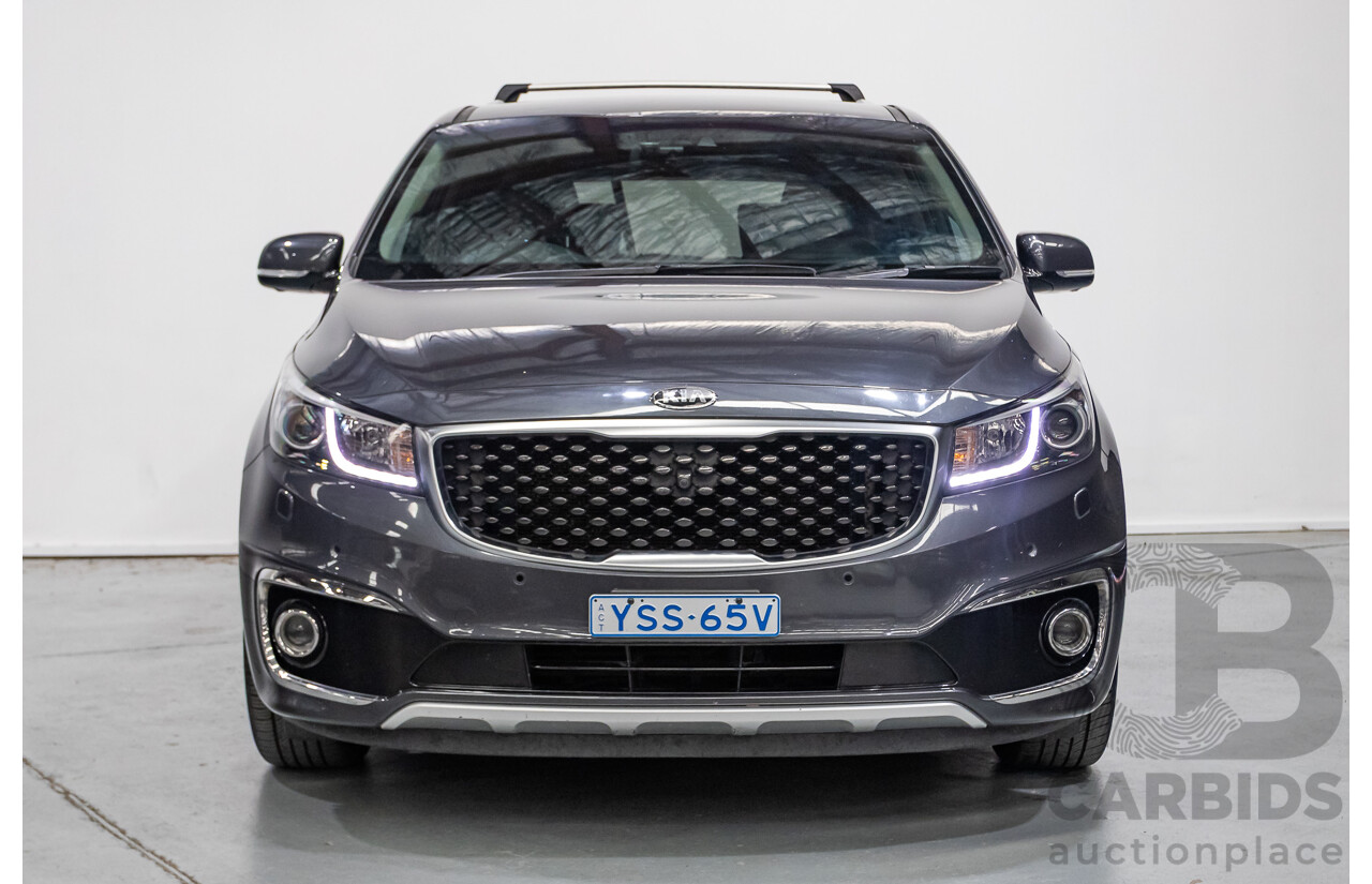 9/2015 Kia Carnival Platinum YP 4d Wagon Graphite Grey V6 3.3L - 8 Seater