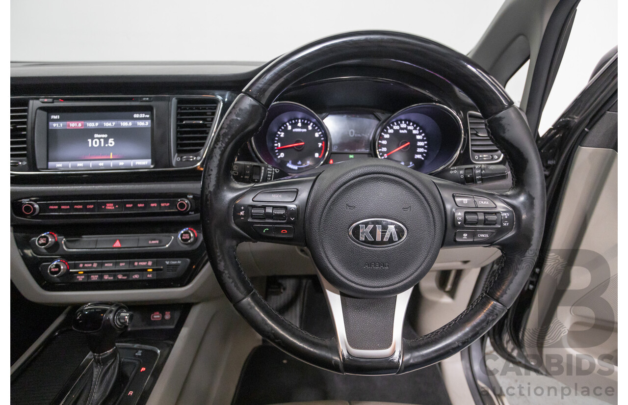 9/2015 Kia Carnival Platinum YP 4d Wagon Graphite Grey V6 3.3L - 8 Seater