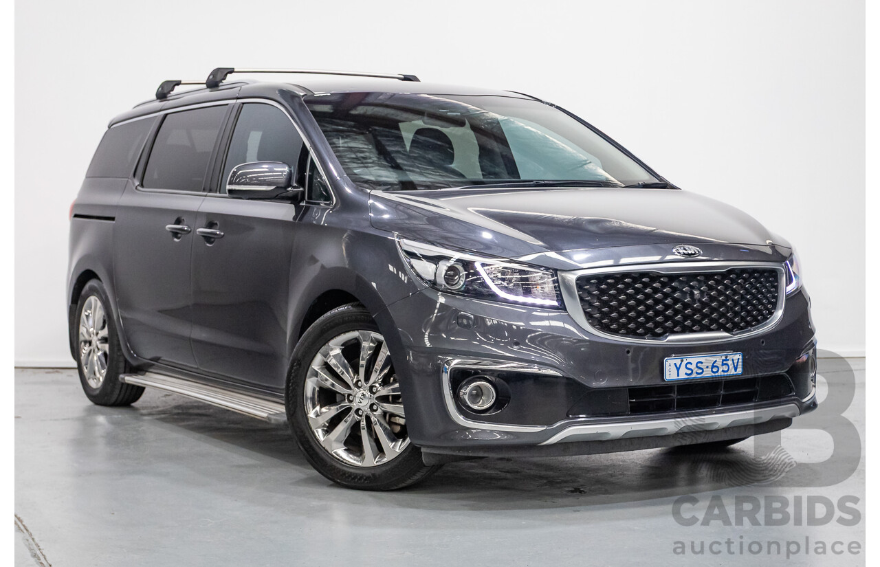 9/2015 Kia Carnival Platinum YP 4d Wagon Graphite Grey V6 3.3L - 8 Seater