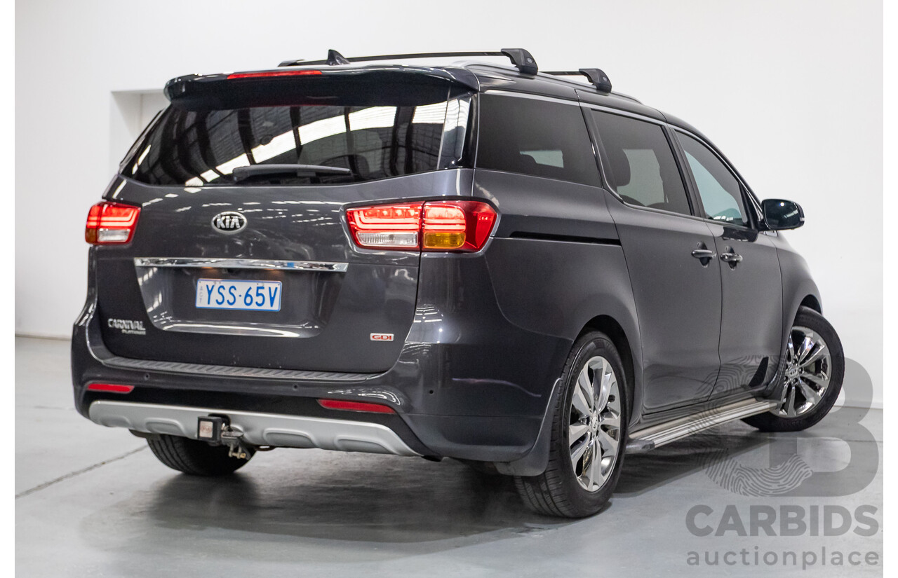 9/2015 Kia Carnival Platinum YP 4d Wagon Graphite Grey V6 3.3L - 8 Seater