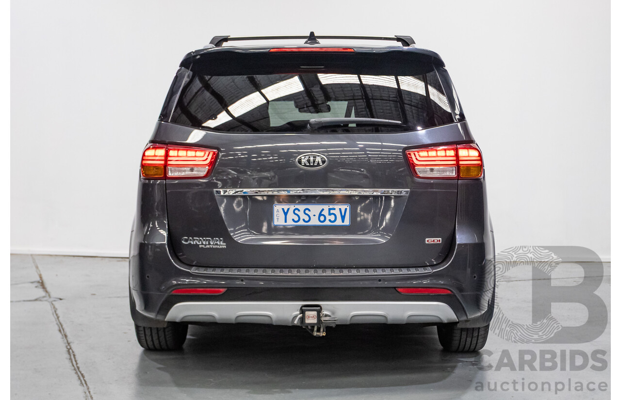 9/2015 Kia Carnival Platinum YP 4d Wagon Graphite Grey V6 3.3L - 8 Seater