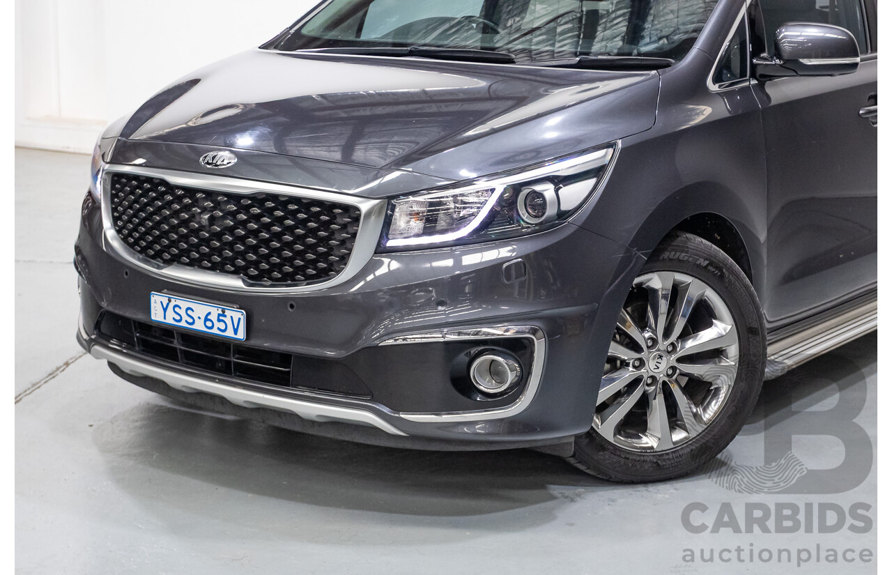 9/2015 Kia Carnival Platinum YP 4d Wagon Graphite Grey V6 3.3L - 8 Seater