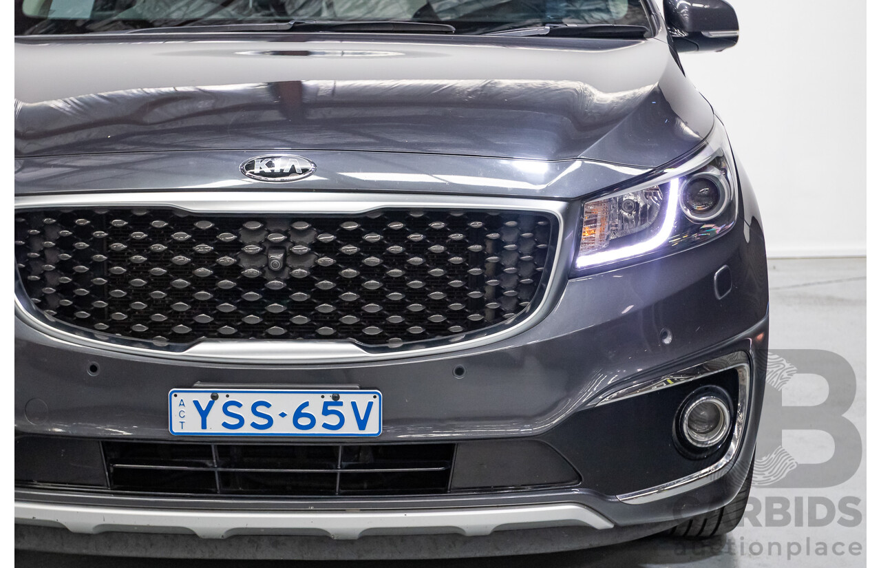 9/2015 Kia Carnival Platinum YP 4d Wagon Graphite Grey V6 3.3L - 8 Seater
