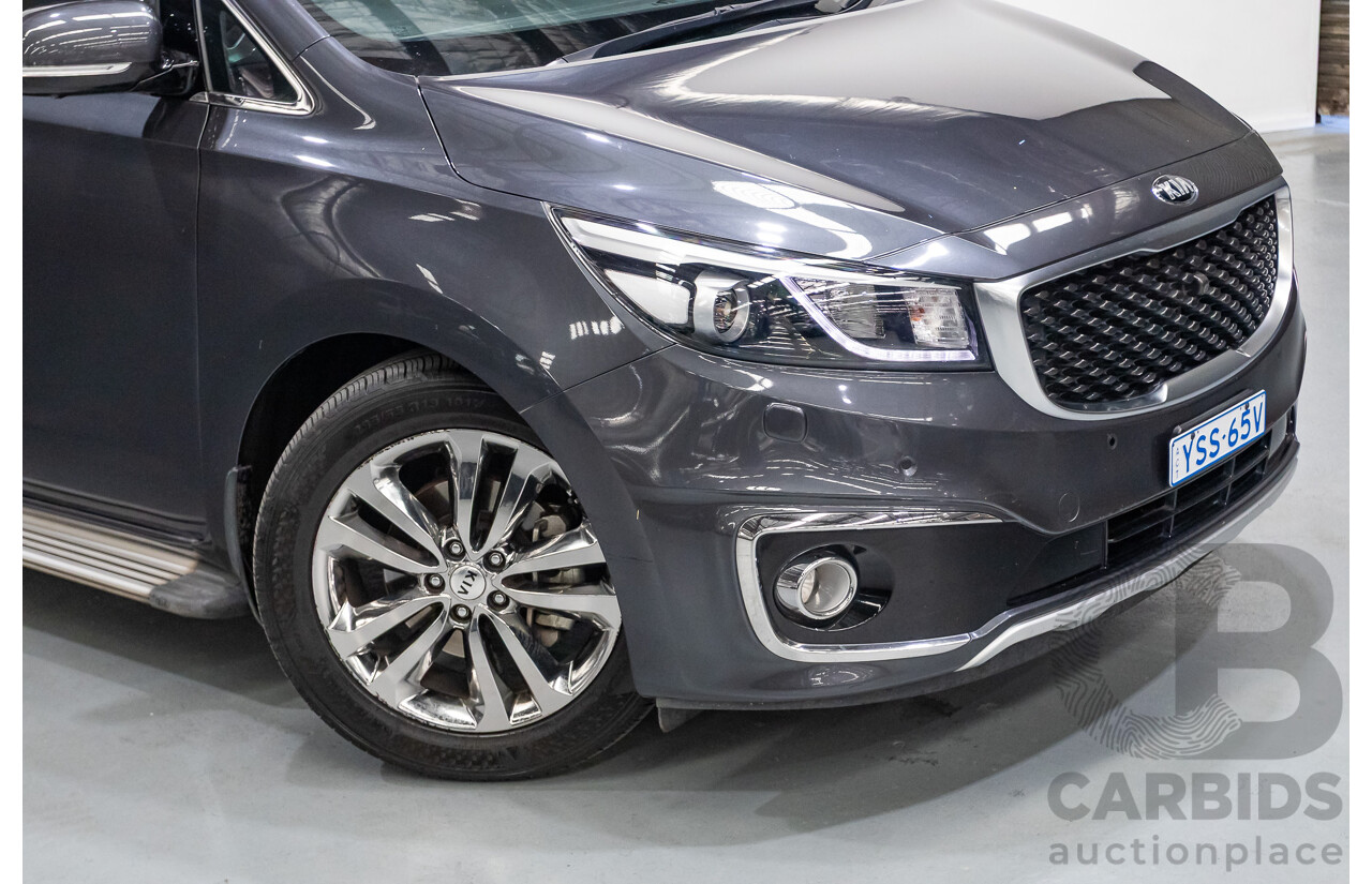 9/2015 Kia Carnival Platinum YP 4d Wagon Graphite Grey V6 3.3L - 8 Seater