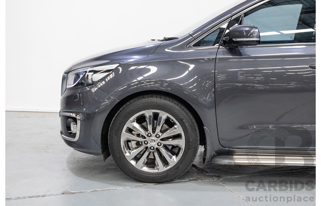 9/2015 Kia Carnival Platinum YP 4d Wagon Graphite Grey V6 3.3L - 8 Seater