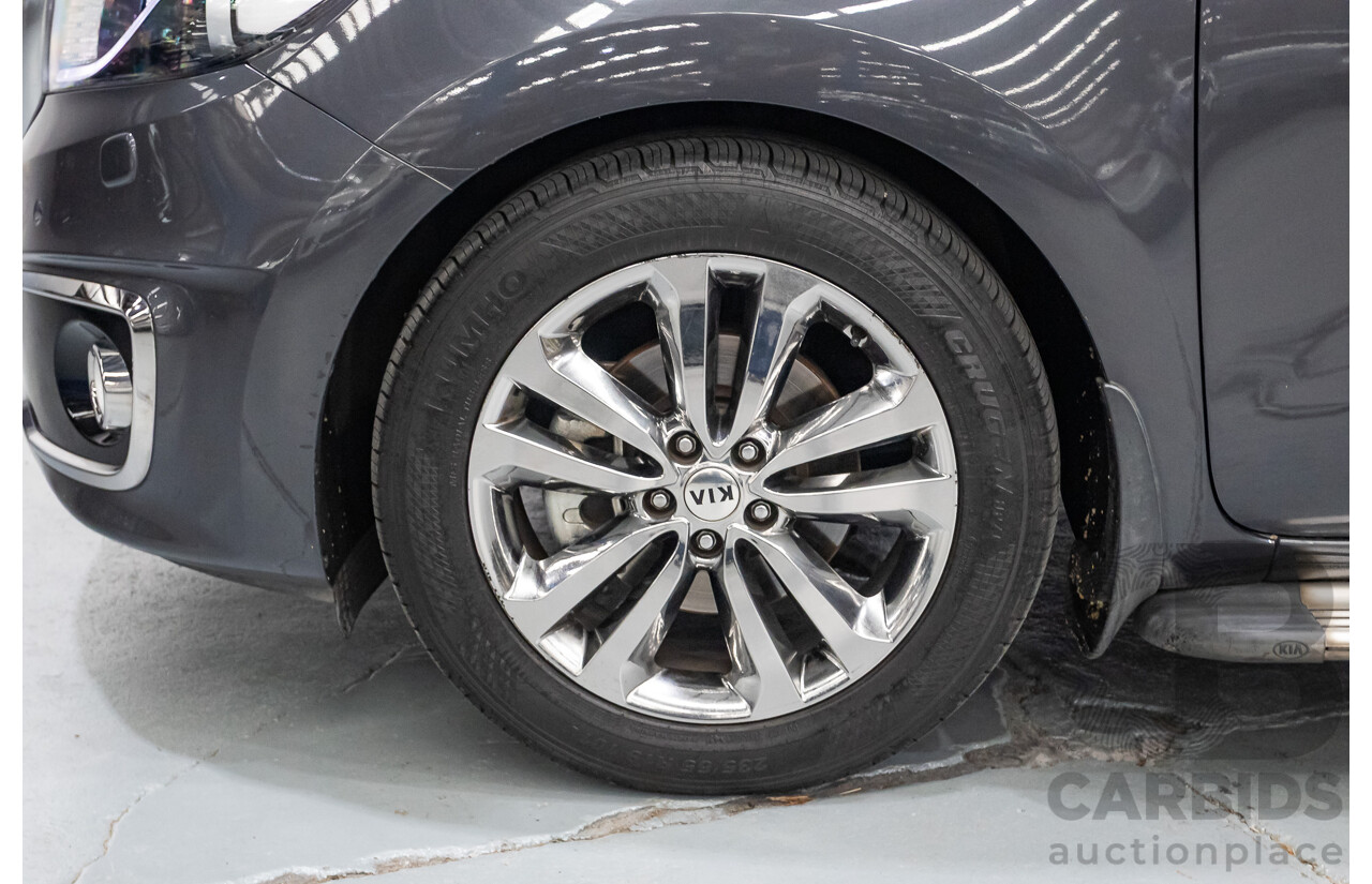 9/2015 Kia Carnival Platinum YP 4d Wagon Graphite Grey V6 3.3L - 8 Seater
