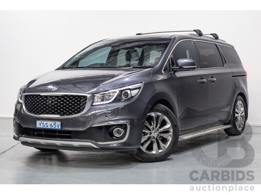 9/2015 Kia Carnival Platinum YP 4d Wagon Graphite Grey V6 3.3L - 8 Seater