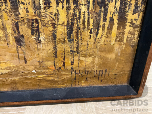 Artist Unknown ''Abstract Gold Street Art Work'' Acrylic on Canvas (49x64cm)