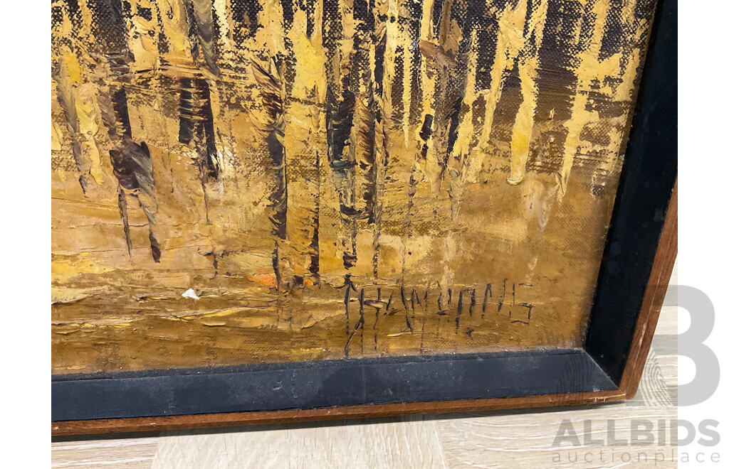 Artist Unknown ''Abstract Gold Street Art Work'' Acrylic on Canvas (49x64cm)