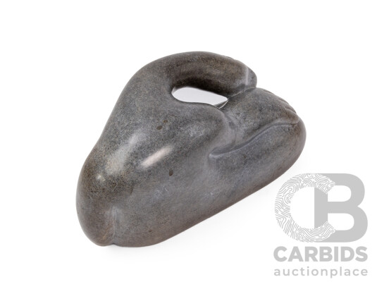 Large Carved Stone Tranquil Swan