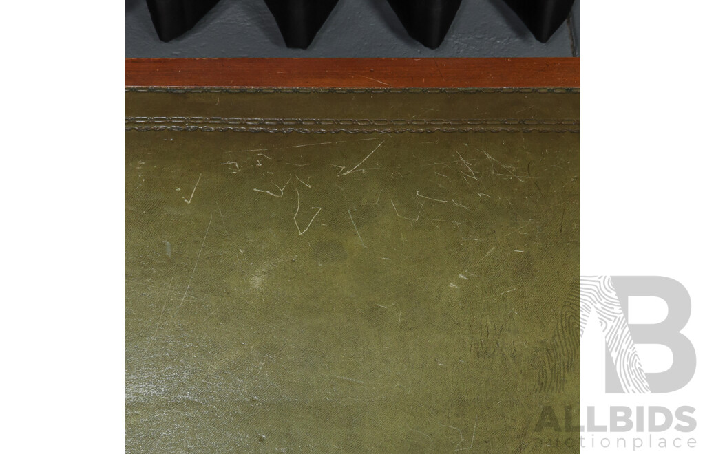 Victorian Mahogany Leather Top Library Table