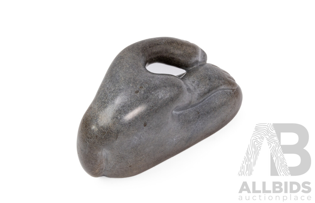Large Carved Stone Tranquil Swan