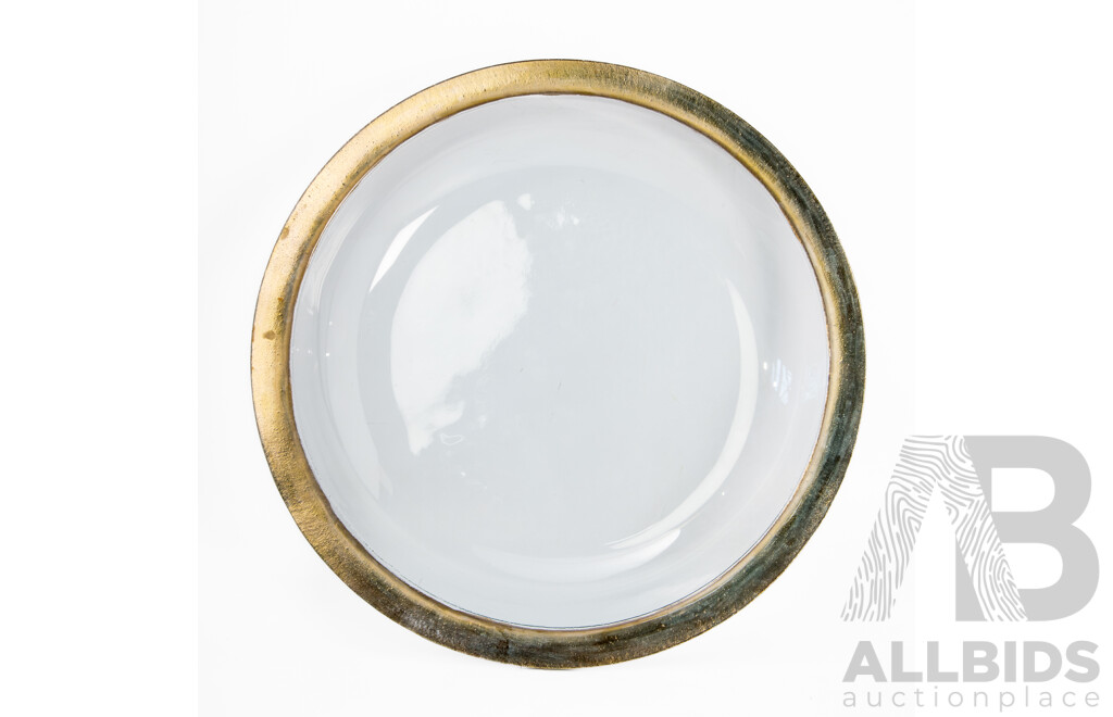 Attributed to Peter Crisp, Large Clear Are Glass Platter