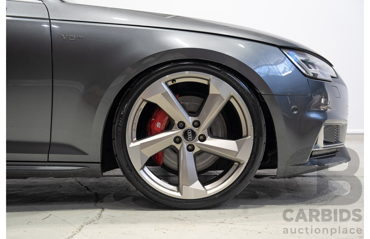 01/2018 Audi S4 3.0 TFSI Quattro Tiptronic (AWD) B9 MY18 4d Sedan Daytona Grey Turbo 3.0L