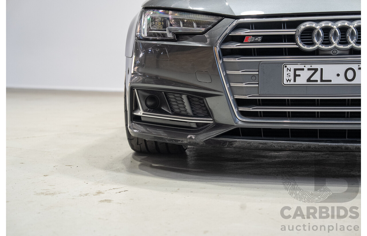 01/2018 Audi S4 3.0 TFSI Quattro Tiptronic (AWD) B9 MY18 4d Sedan Daytona Grey Turbo 3.0L