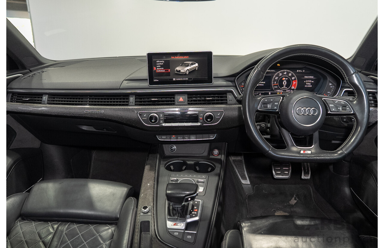 01/2018 Audi S4 3.0 TFSI Quattro Tiptronic (AWD) B9 MY18 4d Sedan Daytona Grey Turbo 3.0L