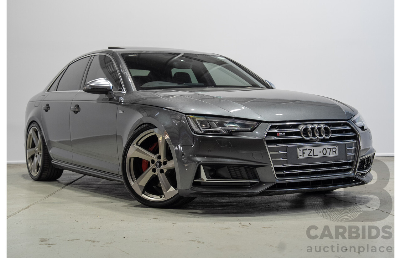 01/2018 Audi S4 3.0 TFSI Quattro Tiptronic (AWD) B9 MY18 4d Sedan Daytona Grey Turbo 3.0L
