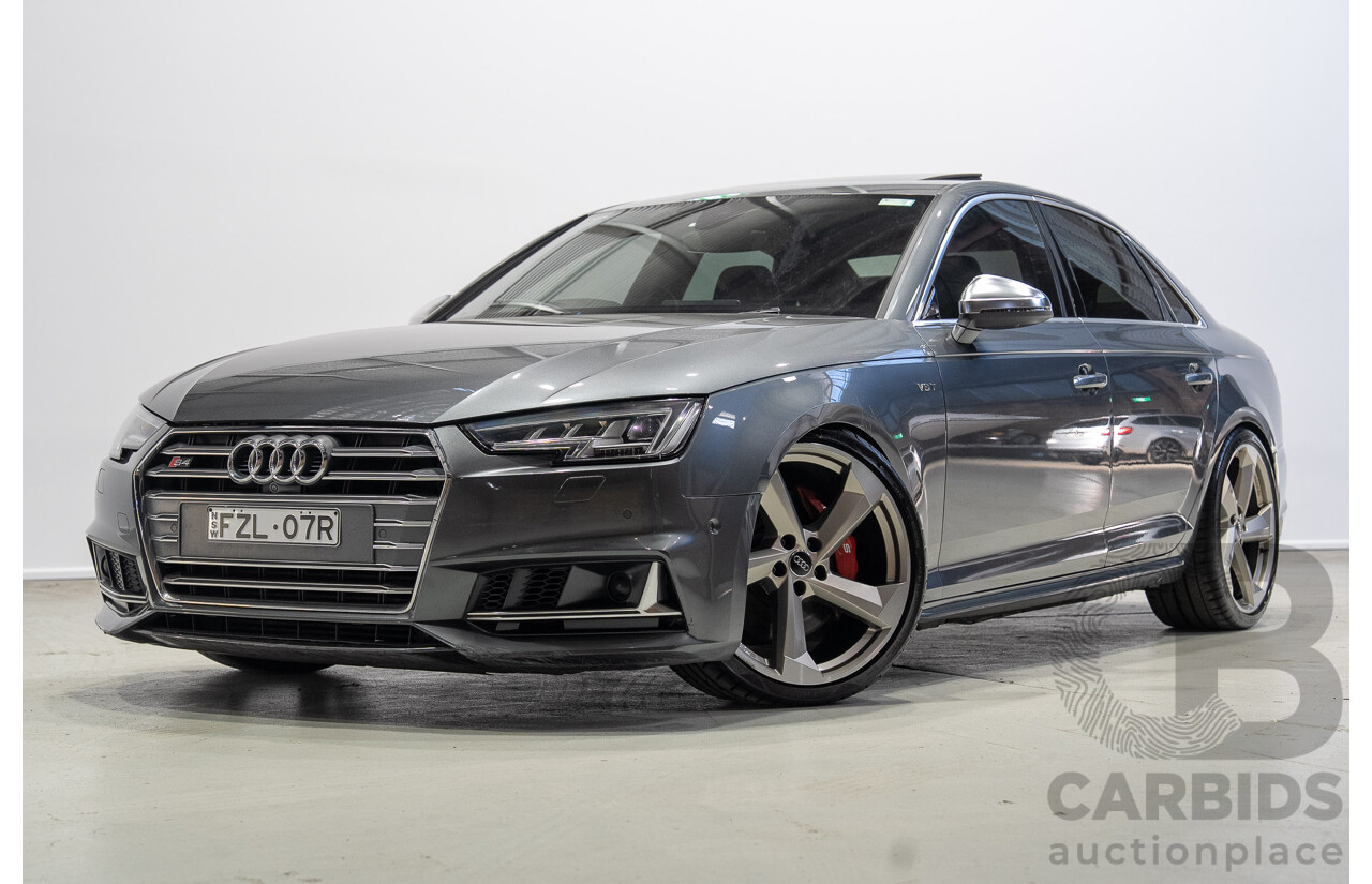 01/2018 Audi S4 3.0 TFSI Quattro Tiptronic (AWD) B9 MY18 4d Sedan Daytona Grey Turbo 3.0L
