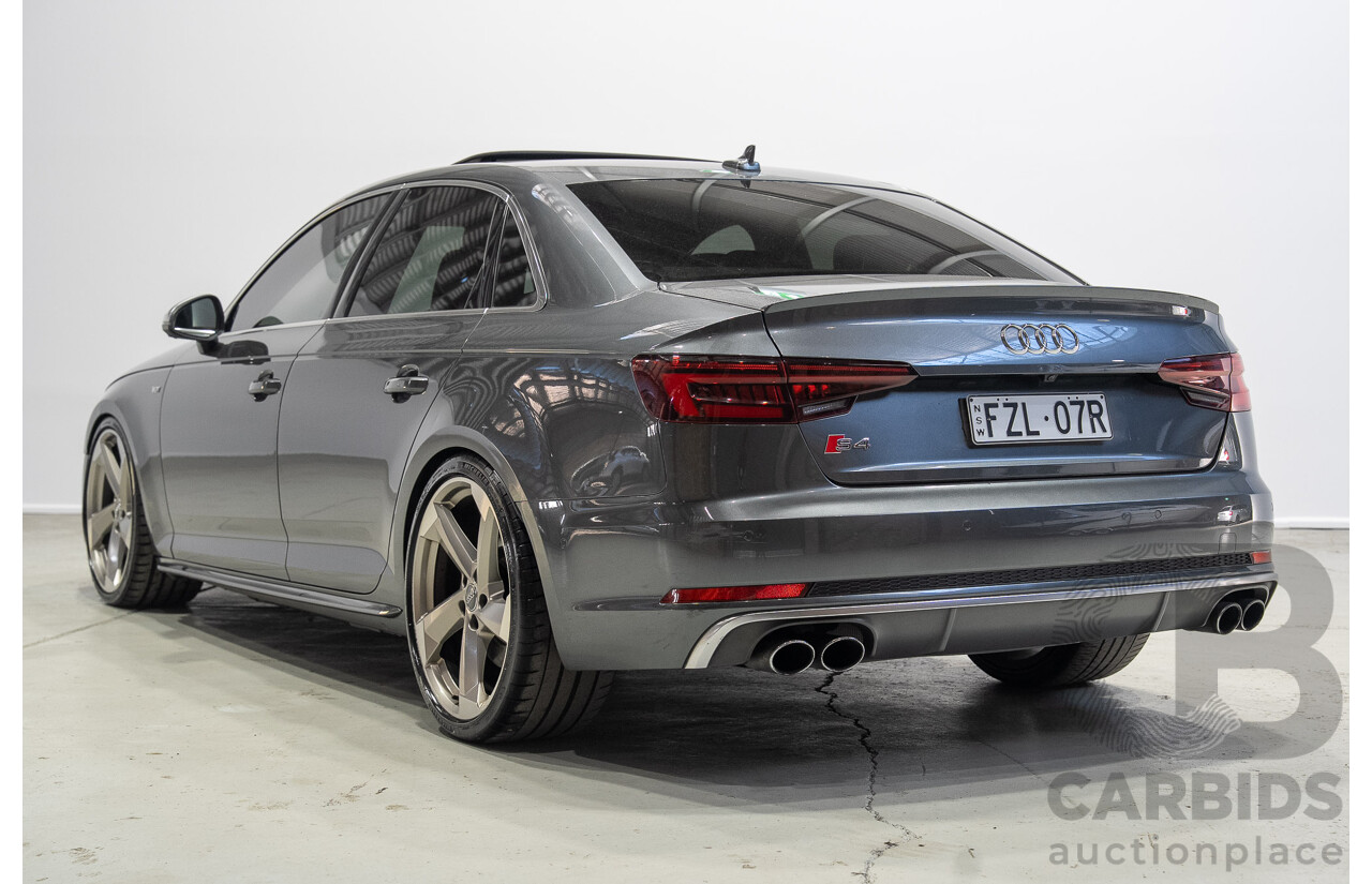 01/2018 Audi S4 3.0 TFSI Quattro Tiptronic (AWD) B9 MY18 4d Sedan Daytona Grey Turbo 3.0L